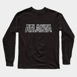 Atlanta Street Map Long Sleeve T-Shirt